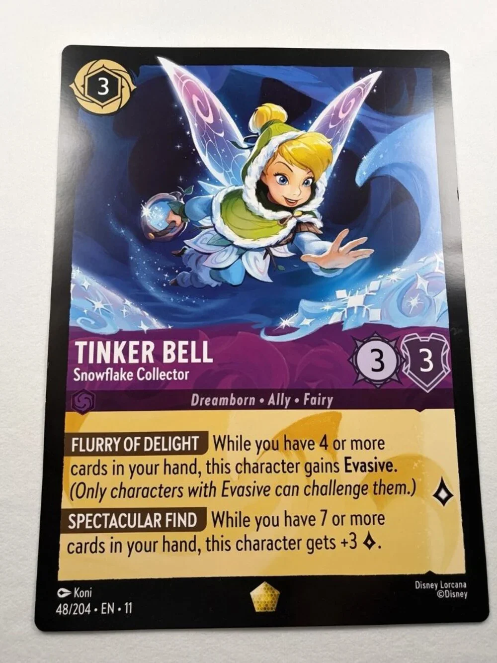 PROMO Lorcana Oversized JUMBO Card Rare Tinker Bell Snowflake Collector